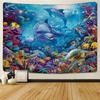 Beautiful Rainbow Big Turtle Dolphin Tapestry Wall Carpets Hanging Ocean Decorative Tapestry Boho Yoga Picnic Mat Beach Towel