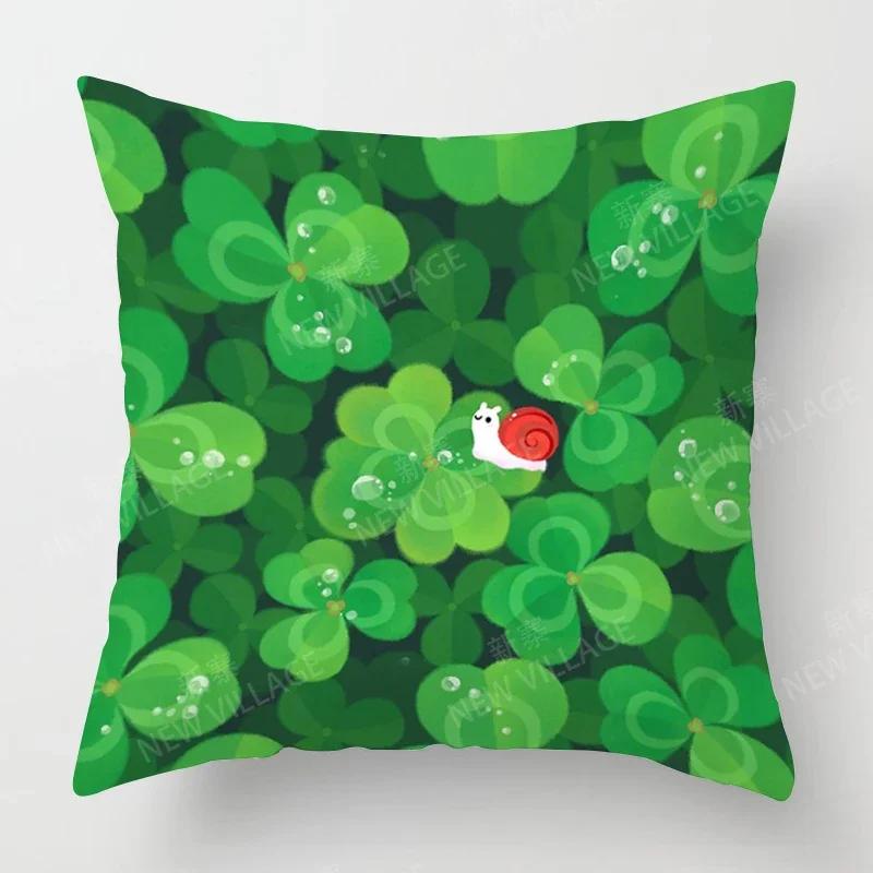 Nordic Fall Home Decor Autumn Throw Pillow Case Sofa Cushion Cover Modern 45x45cm 45*45 50x50 60x60cm 40*40cm Leaf Plant Green