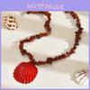 Summer Trendy Ethnic Shell Necklace With Handmade Resin Beads For Women