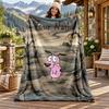 Brave Dog Custom Name Flannel Blanket Personalized Soft Warm Plush Throw Blanket Customized Gift for Family Friends