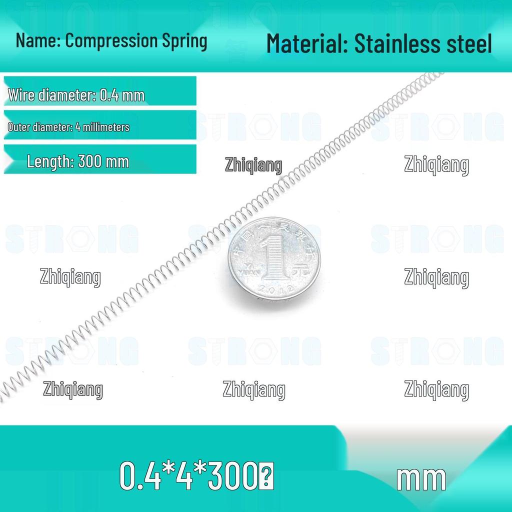 304 Stainless Steel Compression Spring – 300mm Long, High Elasticity, Shock Absorption, Customizable