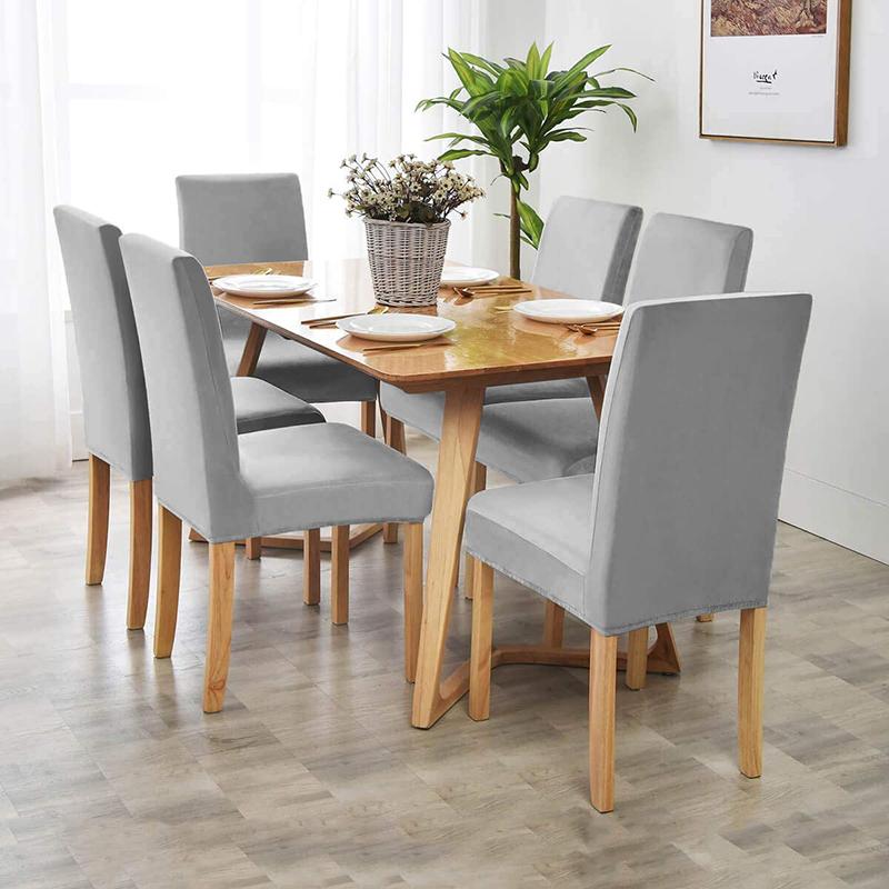 Velvet Fabric Chair Cover For Dining Space Wedding Occasion Hotel Banquet Soft &Comfortable Spandex Stretch Chair Covers Home Decorative Seat