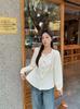 2026 Spring Plus Size Women's French Style Long Sleeve Ruffle Collar Blouse