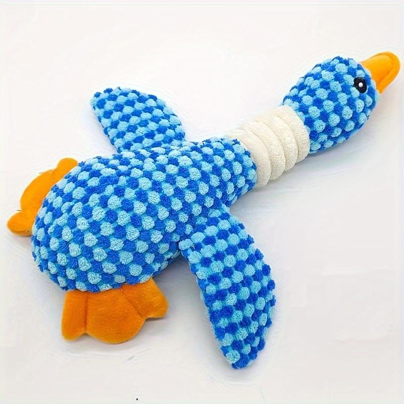Durable plush goose shaped dog toy, suitable for skinning and playing - soft, chewy fabric, healthy teeth, and interactive fun
