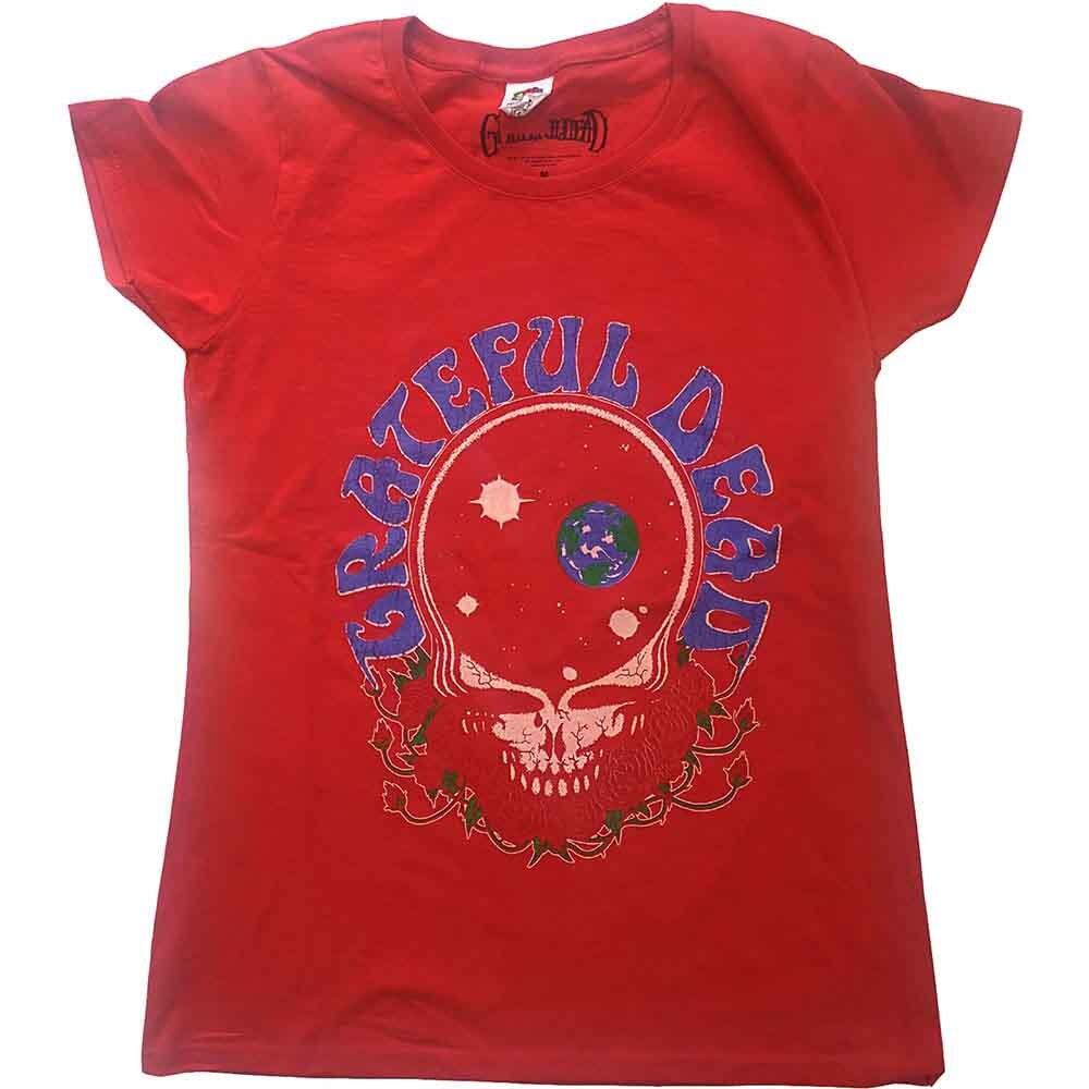 Grateful Dead T Shirt Space Your Face Logo Unisexs Skinny Fit Red S S