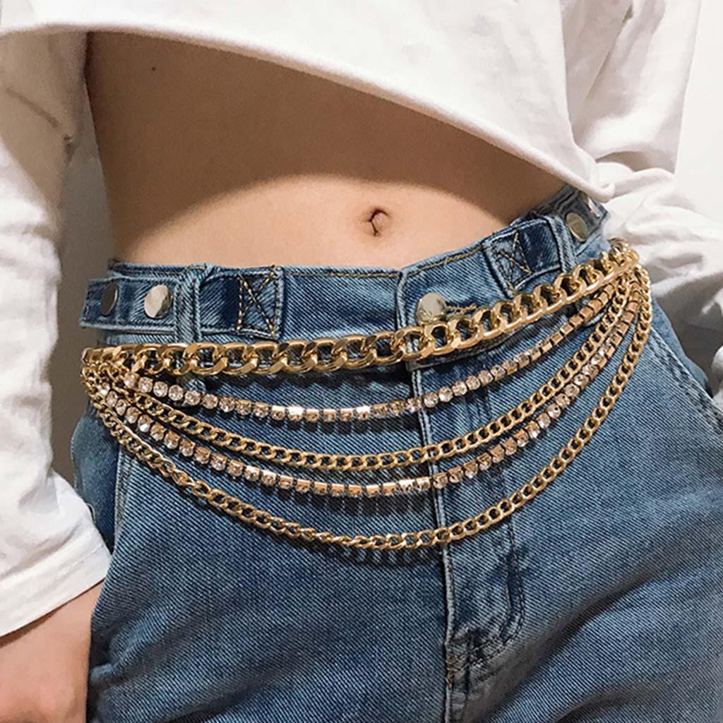 Layered Tassel Waist Belt Jeans Trousers Outfits Body for Teenagers Adults Party Photography