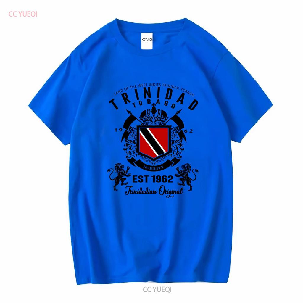 Trinidad T-Shirt und Tobago Flagge TNT Karneval Soca Inselwappen T-Shirt lang- oder kurzärmlig Vintage Gewaschen Gestreckt Vielseitig