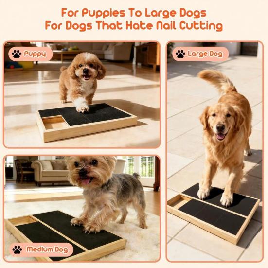 Lixa de Unhas para Cão Brinquedo Prancha de Arranhar para Cão de Madeira Brinquedo Interativo de Enriquecimento para Cães Caixa Deslizante de Petiscos para Cão Brinquedo de Quebra-Cabeça para Lixar Unhas Naturais Estimulação Mental