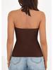 Women's Solid Color Sleeveless V-neck Halter Backless Top - Summer Style