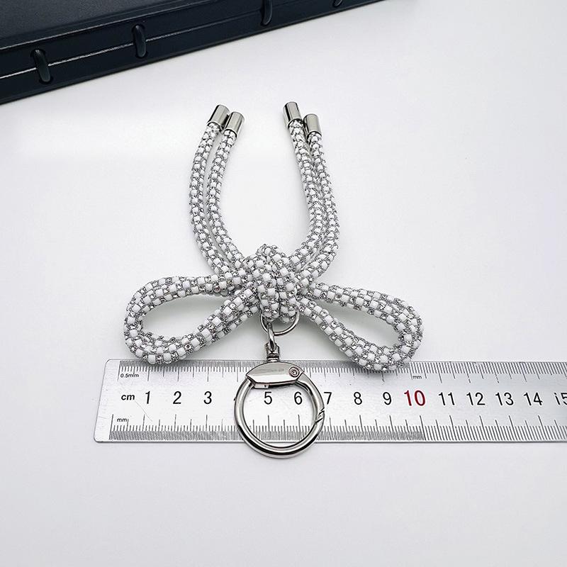 Handmade Butterfly Knot Flash Mobile Phone Pendant Bag Accessory Elegant Personality Style Keychain Decoration