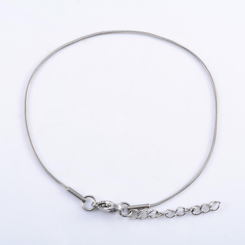 Stainless Steel Round Snake Chain Bracelet for Women Men Ankle Anklet Bangle Cuff Jewelry Making Accessories for Hand Foot