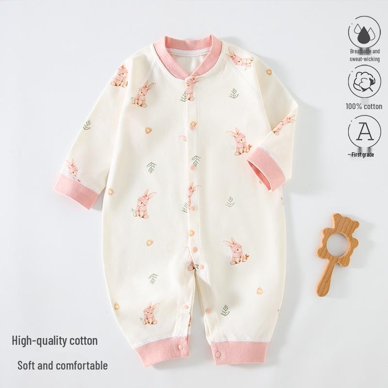 Pure Cotton Long Sleeve Baby Romper - Spring/Autumn Newborn Bodysuit & Boneless Pajamas