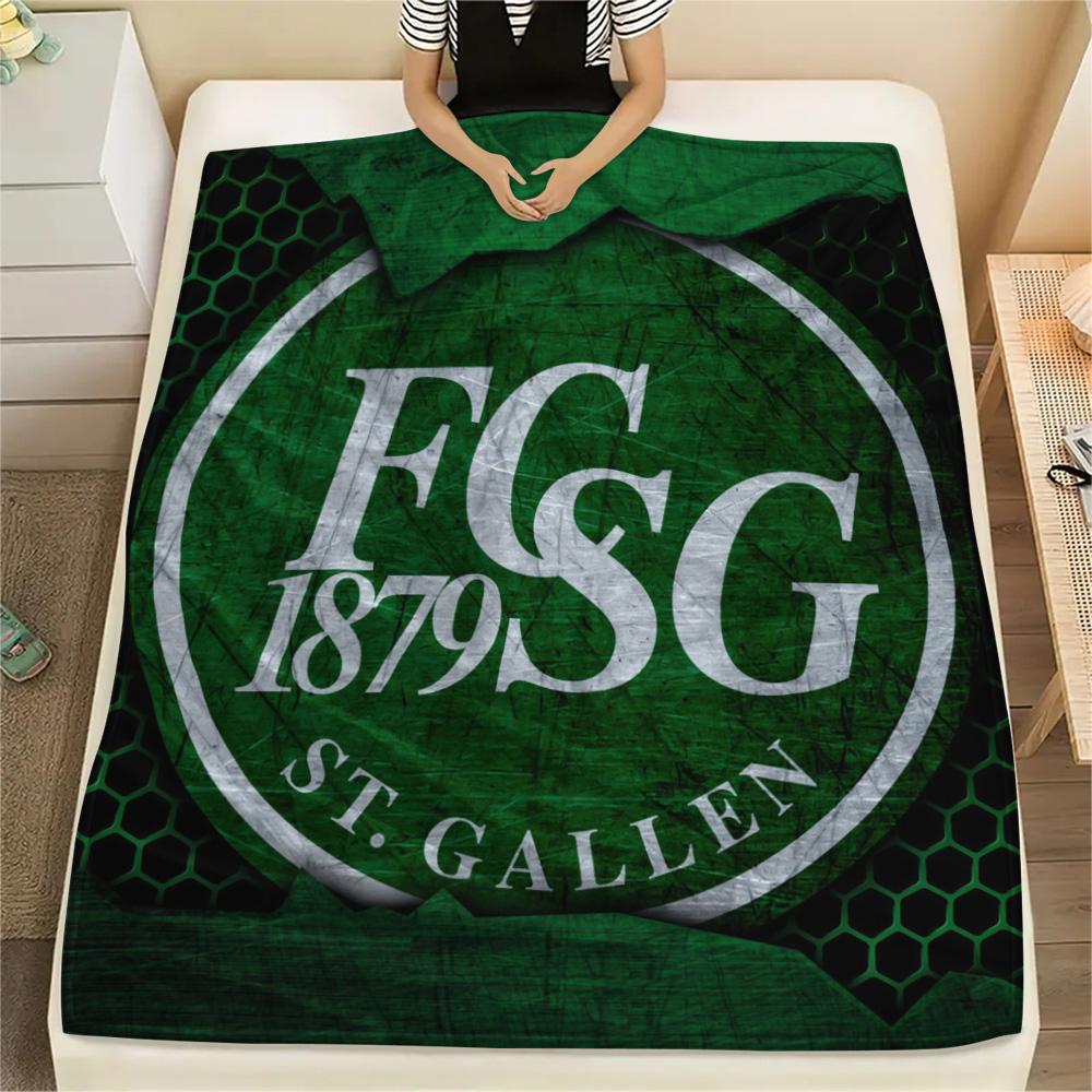 St. Gallen Voetbalclub Print Flanellen Deken, Hoge Kwaliteit Comfortabel voor Alle Seizoenen, Woondecoratie, Warmte en Comfort