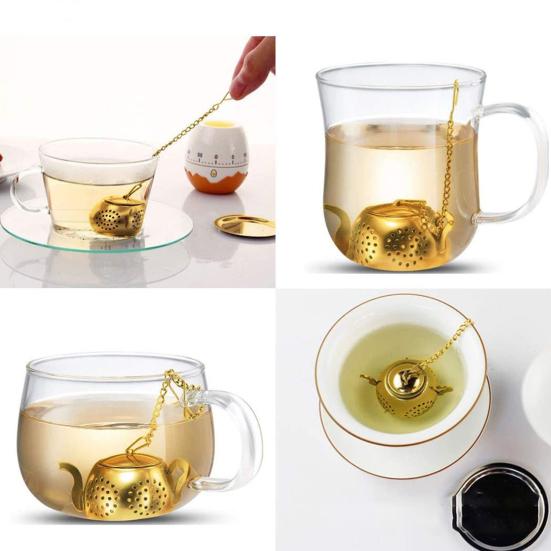 2 ks čajových spařovačů s háčkem Kuchyňské potřeby Kapacita úložiště Čajový sáček a sypané čajové sáčky Vynikající filtrace s dlouhým řetězcem