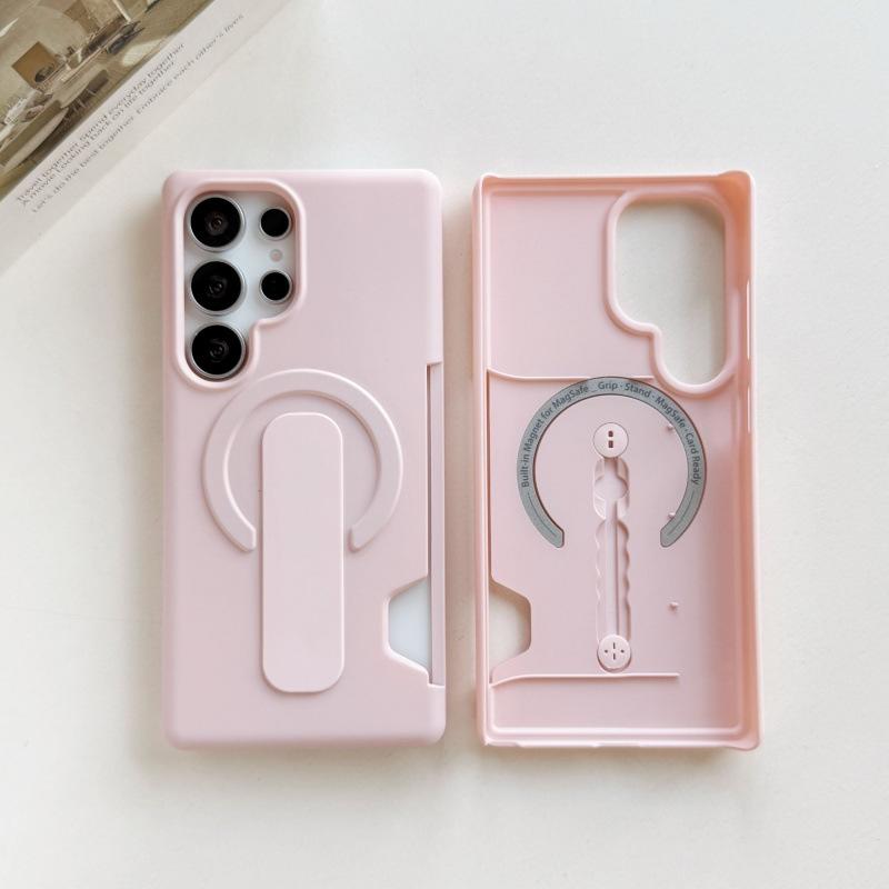 Case for Samsung S26 S25 S24 ULTRA Skin-feeling Stent Protective Cover Shock Proof Anti-Fingerprint Tough Case With Holder Plain