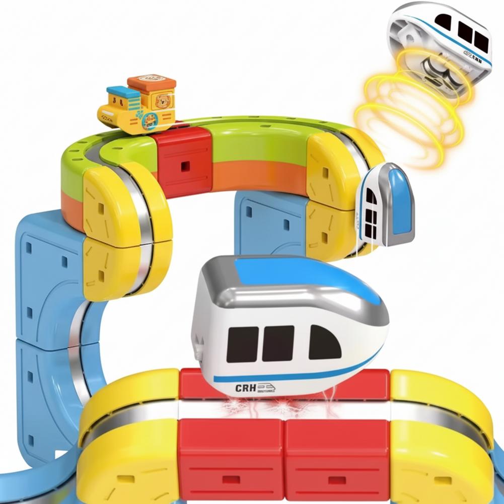 DIY Magnetbahn Zugspielzeug zum Zusammenbauen für Kinder Elektronisches Magisches Schienenauto Konstruktion Kinder Lernspielzeug Weihnachtsgeschenk