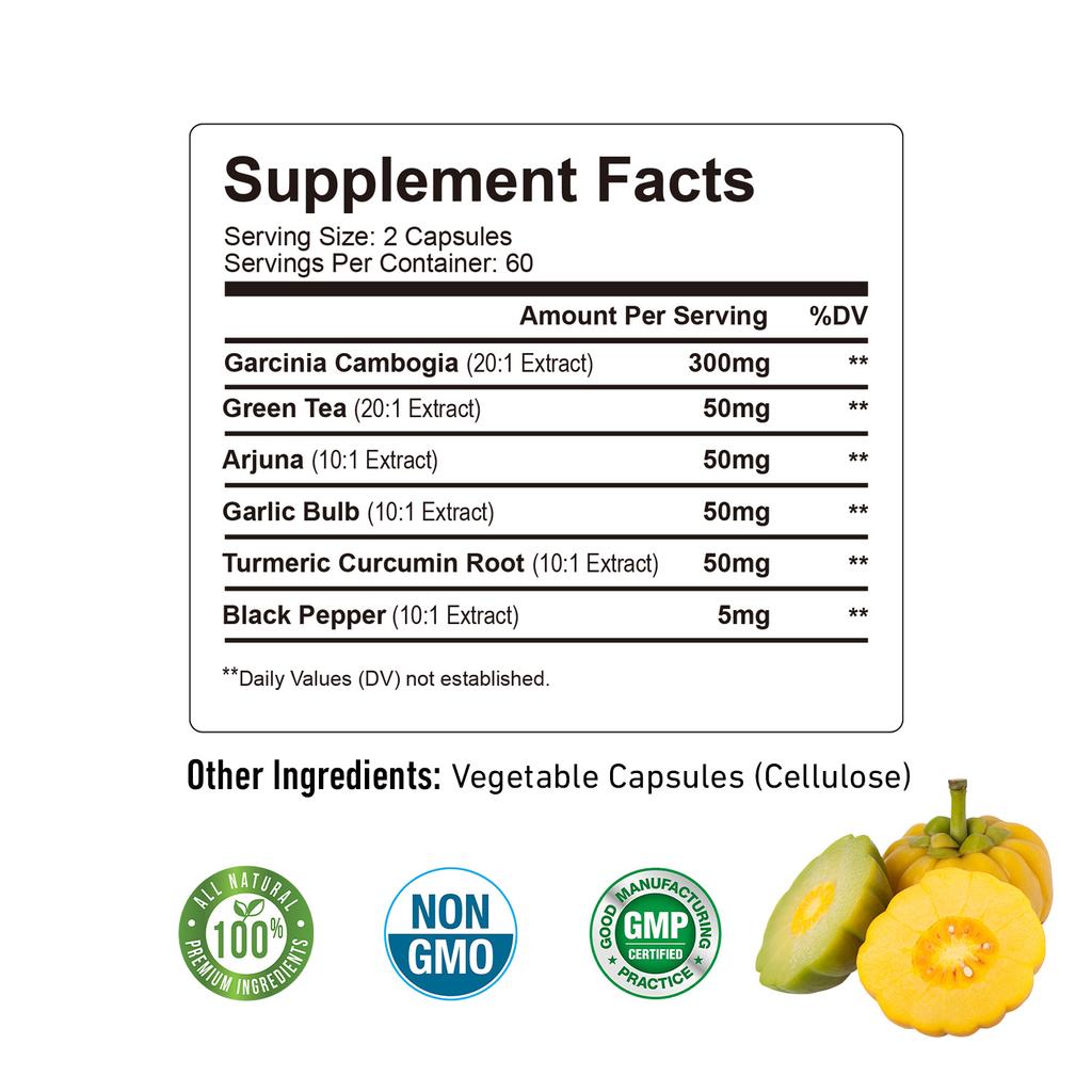 6-in-1 Garcinia Cambogia Potent Supplement, Gentle and Easily Absorbed, Suitable for Both Men and Women