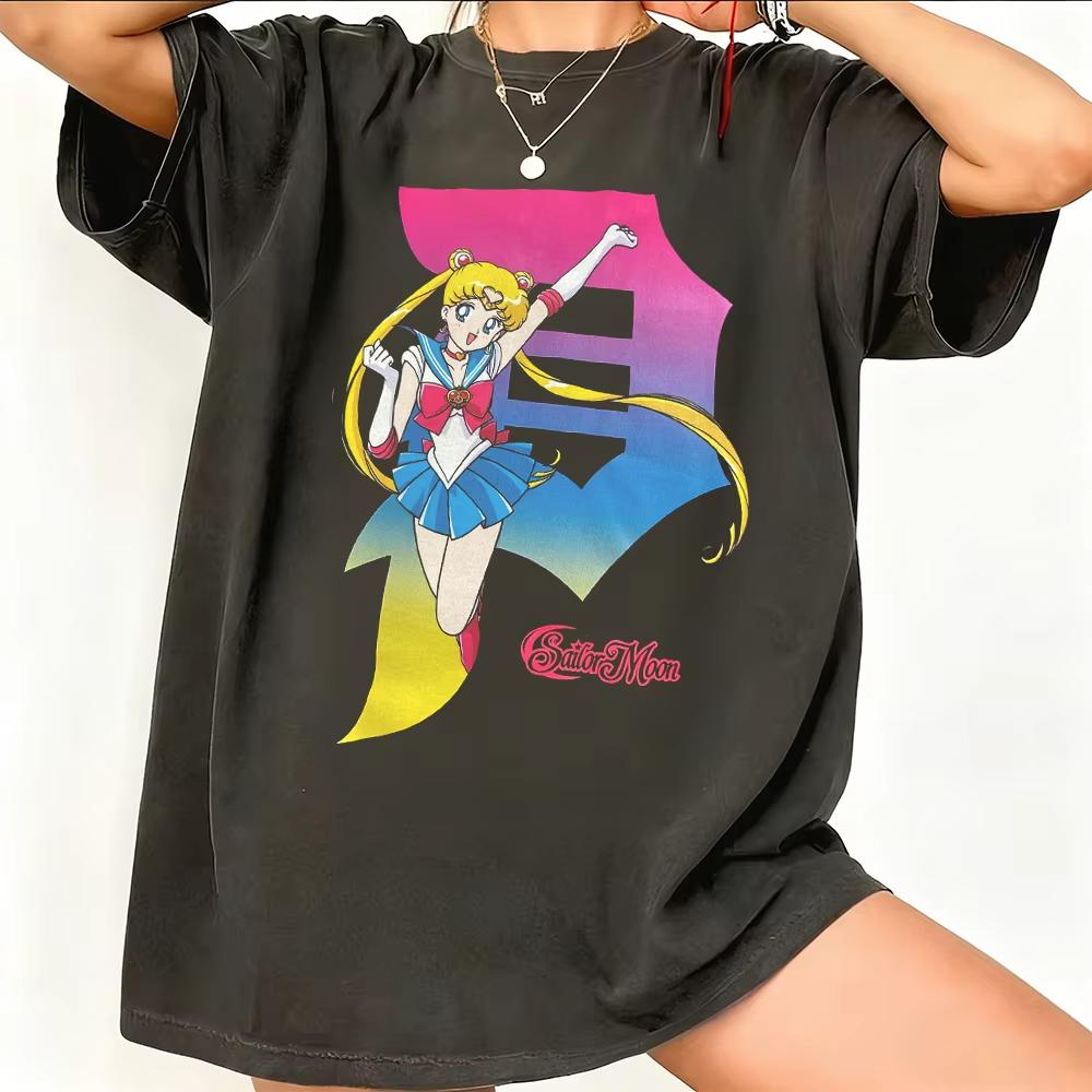 Sailor Moon Retro 90s Anime Graphic T Shirt 2026 Summer Unisexs Clothing Women Tee Streetwear Casual Trend Couple Hip Hop Top