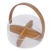 Transparent Fruit Bowl W/ Dividers Candy Organizer Fruit Platter Healthy Materials Divided Serving Tray & Handle Large Capacity