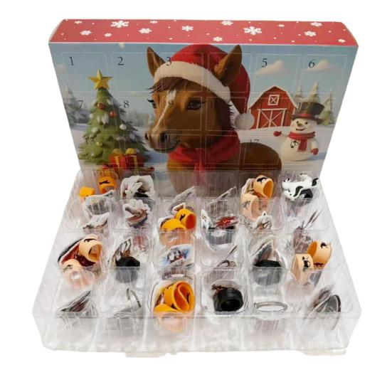 Christmas Advent Calendar 2025 24 Days Shark/Horse Countdown Calendar with 24 Collectible Figures Holiday Gifts