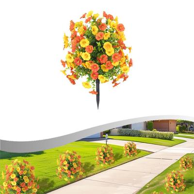 Artificial Topiary Fake Flower Plant Morning Glory Grass Ball