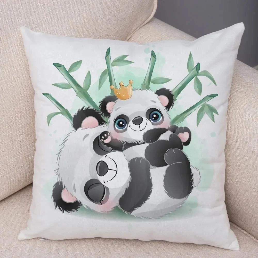 Kreslený Čínský Panda Dekorativní Povlak na Polštář Ozdoby do Auta Kancelář Obývací Pokoj Pohovka Domácí Povlak na Polštář