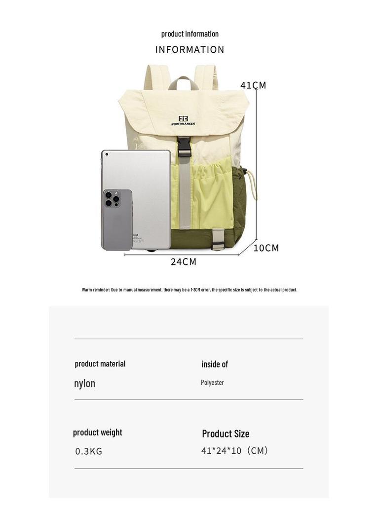 Lightweight Colorblock Sport Travel Backpack with Multi-Pocket Flap for Students