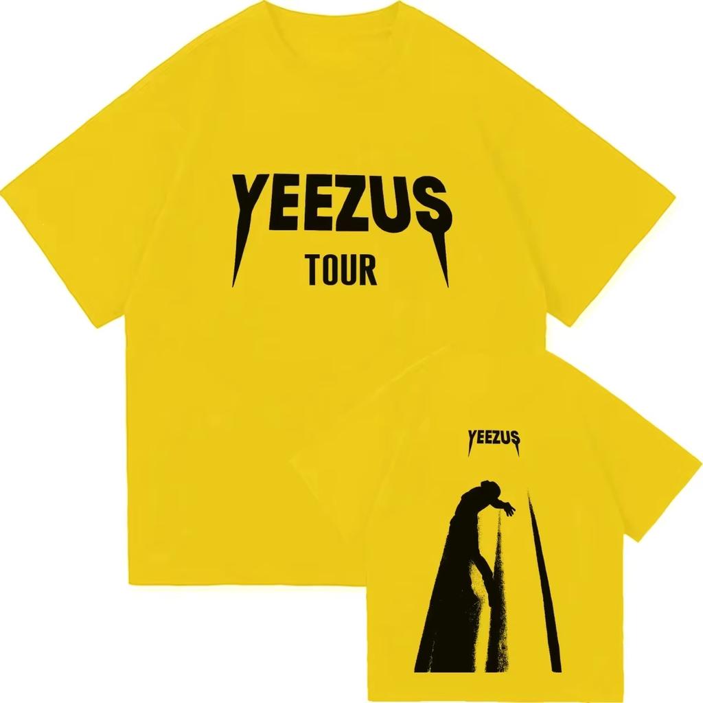 Hot Selling Unisex Loose Vintage Hip Hop Streetwear TShirt 2026 Kanye West Ye Album Pattern DoubleSided Print Casual Tshirt