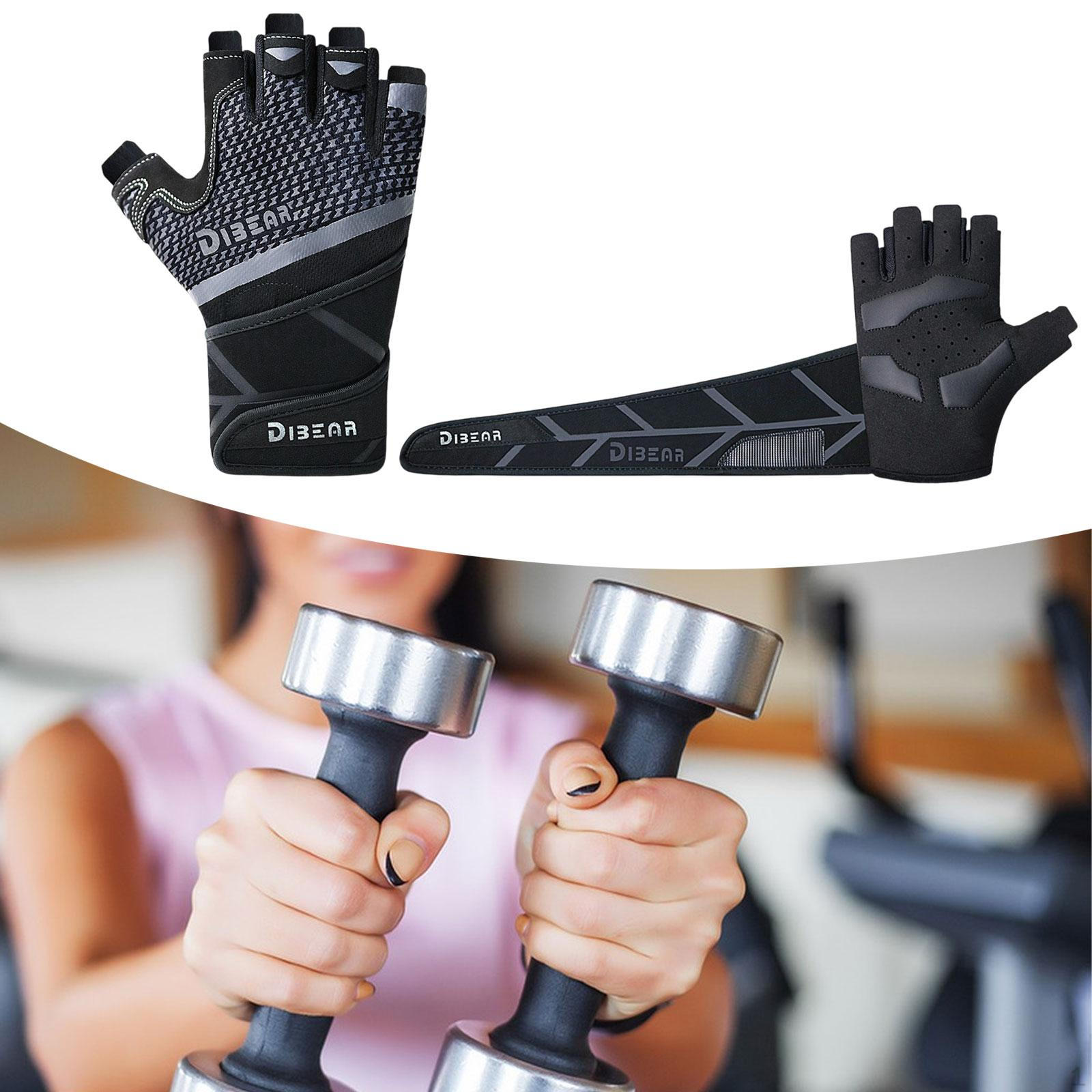 

Перчатки с полупальцами для мужчин и женщин с регулируемым запястьем для фитнес-тренировок XL