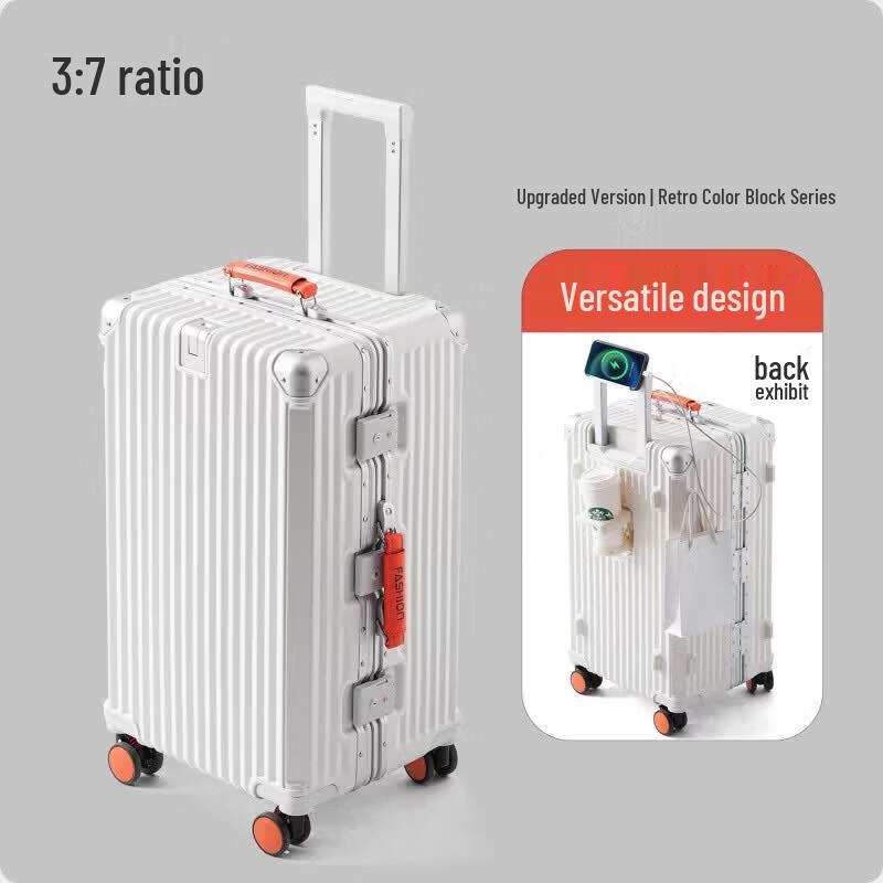 Zhina Shi Hard-Shell Luggage with Phone Holder and USB Charging Port 28 Inch