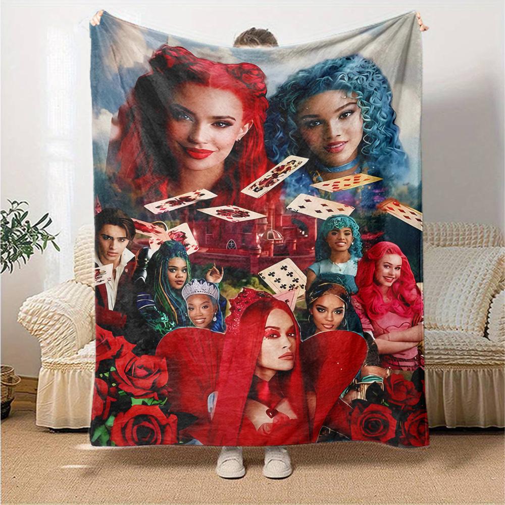 1pc Descendants The Rise of Red2 Blanket, Gift, for Men and Women, Soft Blanket, Good for Sofa Bed Couch Travel, Lightweight Flannel Blanket