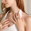 MamacitaSlay 316L Stainless Steel Mixed Color Three Stripe Ring 18K Gold Plated Waterproof Ring Women High Quality Cool Ring