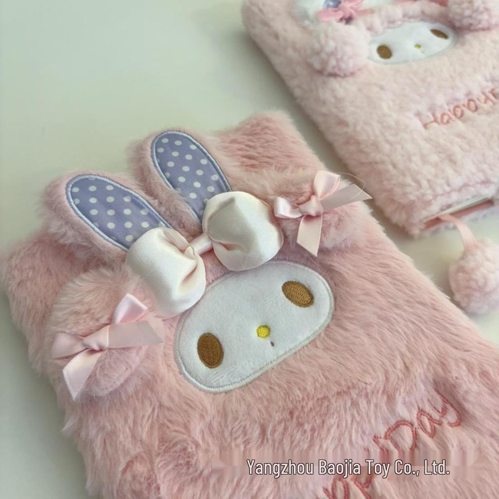 Cute Cartoon Plush Heart Notebook for Girls - Perfect Girly Gift