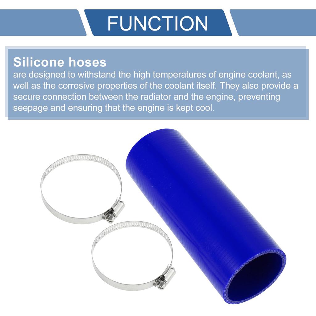 X AUTOHAUX 1 Set Inner Diameter 65mm/2.56" Length 200mm/7.87" 0 Degree Straight Blue Car