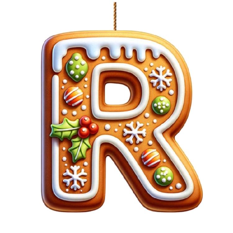 Child Safe Acrylic Christmas Letter Ornament Gingerbreads Homes Decors For Car Homes Decoration Holiday Party Accessory