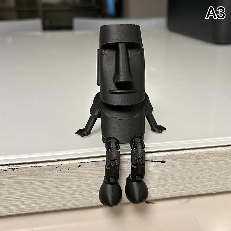 1Pc 3D Printed Moai Statue Easter Island Moai Ornament With Movable Joints Collectible Figurine Home Desk Decor Party Gift