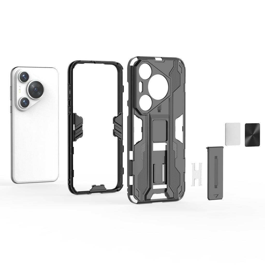For Huawei Pura 70 Case Foldable Kickstand PC+TPU Hybrid Phone Cover