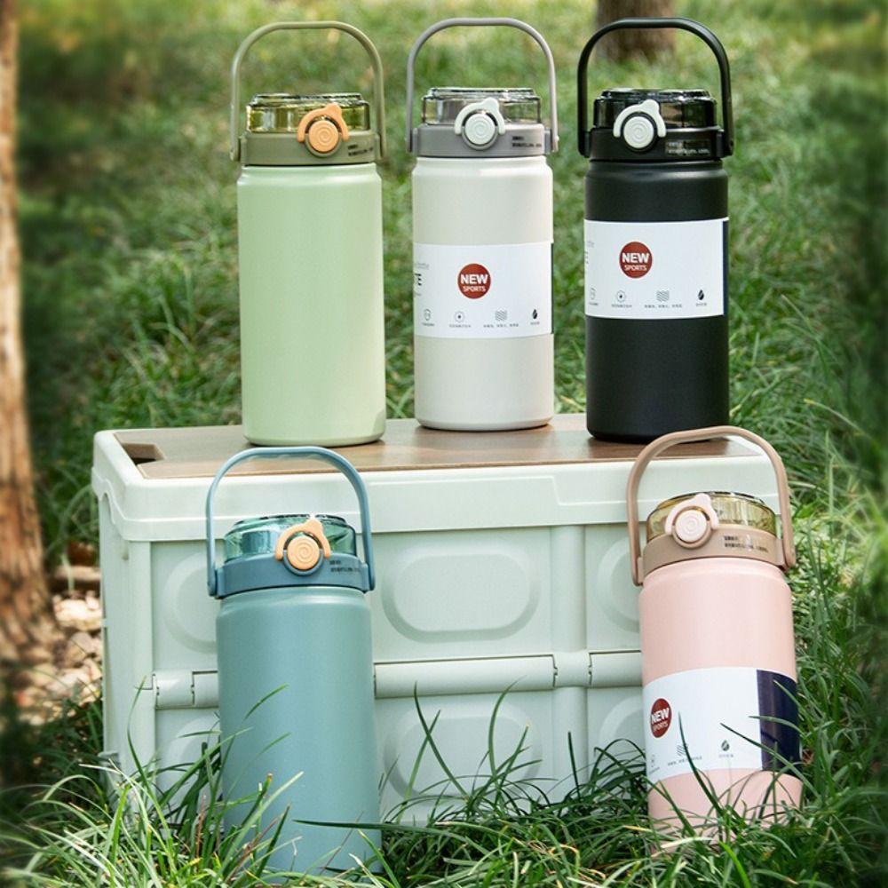 

Straw Thermo Bottle Stainless Steel Thermo Cup New Hand Pot сірий/синій