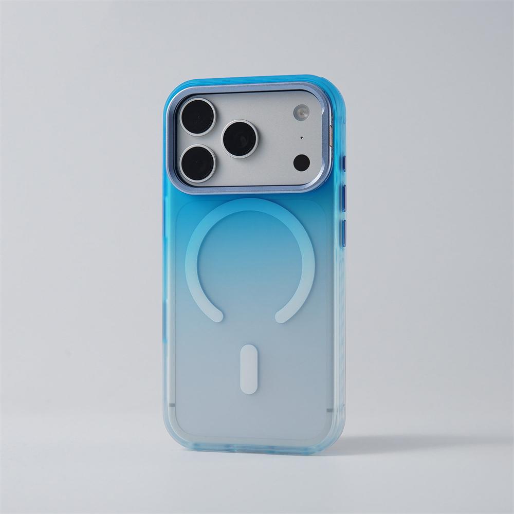 Gradient Color Matte Magnetic Armor Case For iPhone 17 Pro 18 Pro Max For Magsafse Invisible Lens Holder Protection Bumper Cover