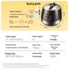 SUPOR 5L Smart Electric Pressure Cooker with Dual Non-stick Sphere Pots CN plug (adapter included)
