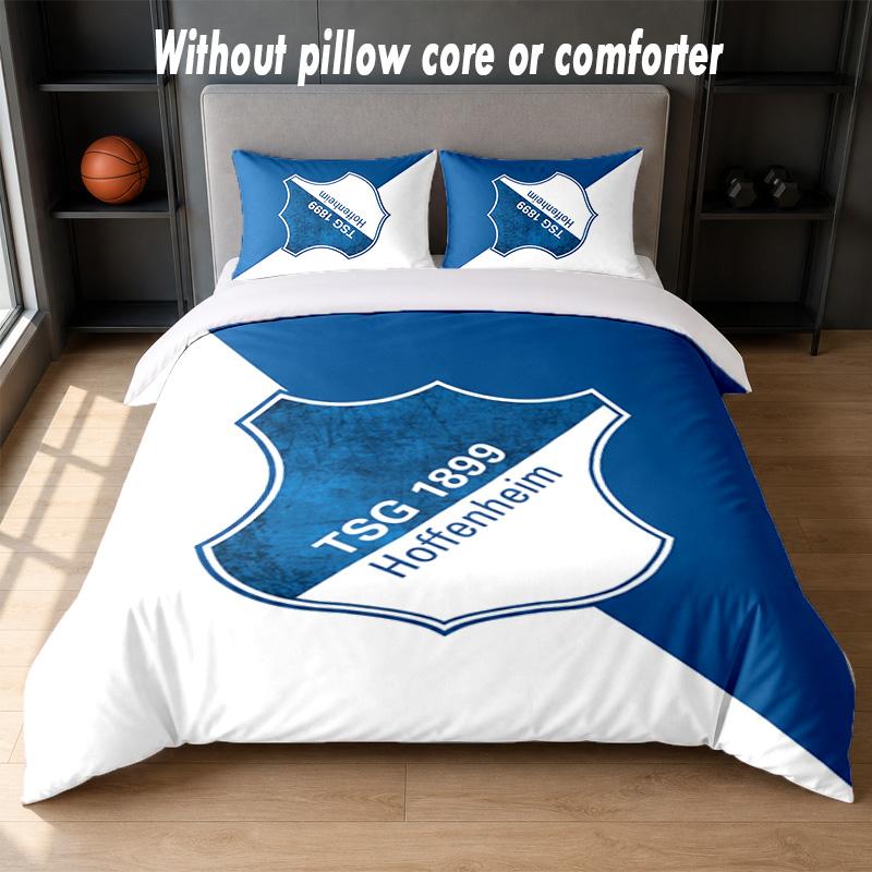 Ensemble de literie TSG Hoffenheim FC 1 Housse de couette + 2 Taies d'oreiller Doux Respirant Linge de lit pour la maison