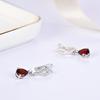925 Sterling Silver Clasp Earrings 2.86ct Natural Pear 6*8mm Garnet Gemstones Simple Fine Jewelry for Women's Festival Gifts