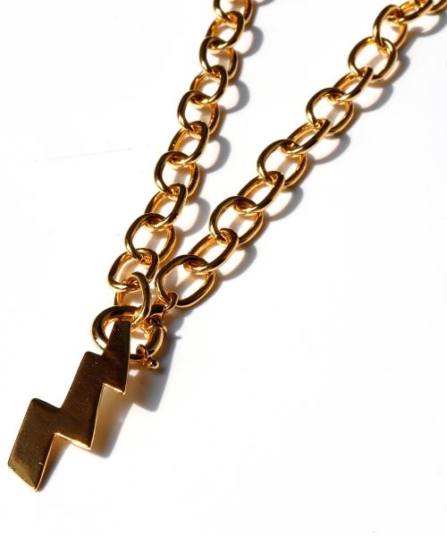 Bonbeau Edge Pendant Bold Chain Necklace Thunder Pendant Bold Gold Chain Necklace