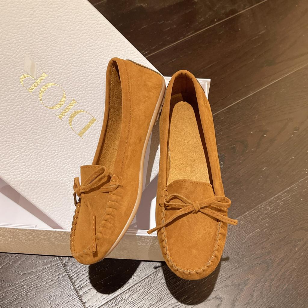 Dámské mokasíny nazouvací dámské baleríny jarní podzimní ležérní ploché boty kožené kašmírové jednoduché boty