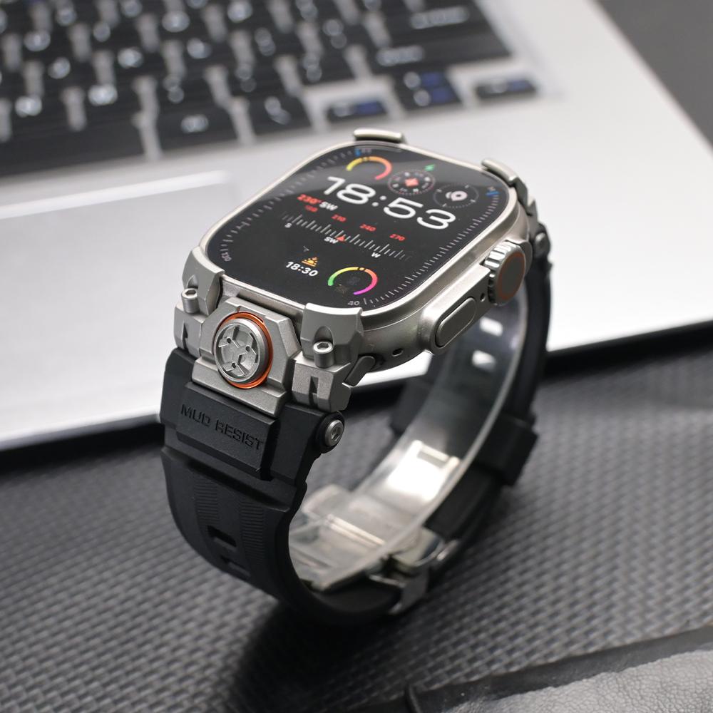 Silicone Band for Apple Watch Ultra 3 2 49mm Luxury Wrist Strap for Iwatch Ultra 49MM Mens Style Bracelet Replacement Watchband