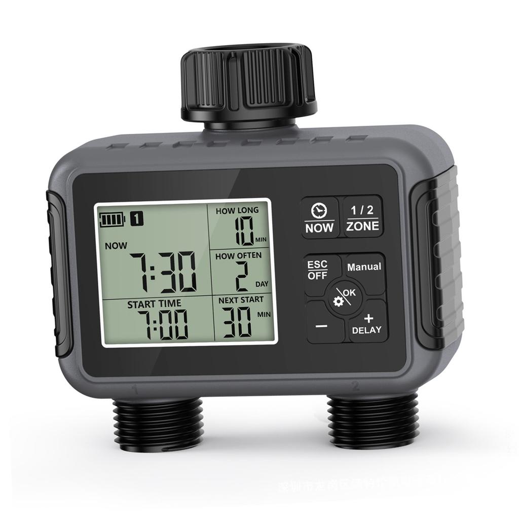 Inteligentny timer zraszacza Podwójne wyjścia Timer nawadniania do ogrodu trawnika z opóźnieniem deszczu Automatyczny