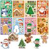 8/16sheets Merry Christmas Puzzle Stickers Cartoon Santa Claus Make a Face Jigsaw Decals Funny Assemble Education Toy Boys Girls