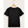 Girls Soccer Sister Letter Print Crewneck Short Sleeve Tee