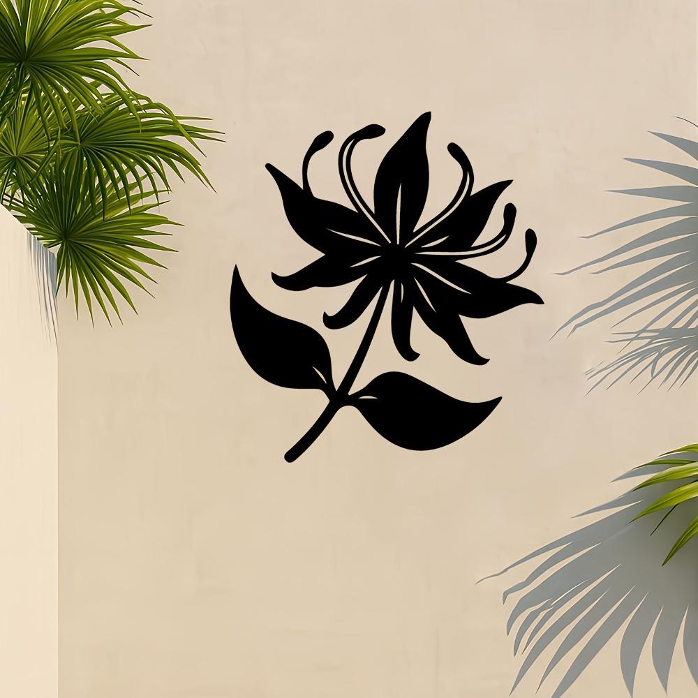 1pc Lily Metal Wall Art, Rustproof Flower Sculpture for Garden Fence Bedroom, Valentine Mother Day Gift, Home Decor