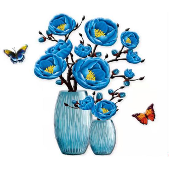 Eco-friendly Lovely Three-dimensional Bedroom Sticker Vase Wall Living Room Decoration Party Supplies